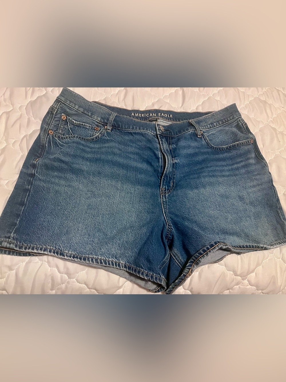 American Eagle Outfitters Women's Denim Cutoff Shorts - Blue Wash